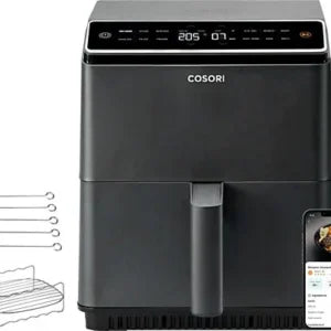 Freidora de aire – Cosori Dual Blaze Chef Edition, Doble resistencia, 1700 W, 6.4 L