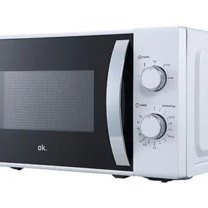Microondas – OK OMW 2024-3 W, 700 W, 5 Niveles de Potencia, 20 l, Control Mecánico, Blanco