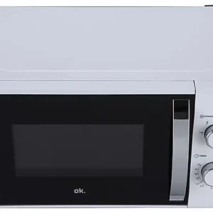 Microondas – OK OMW 2024-3 W, 700 W, 5 Niveles de Potencia, 20 l, Control Mecánico, Blanco