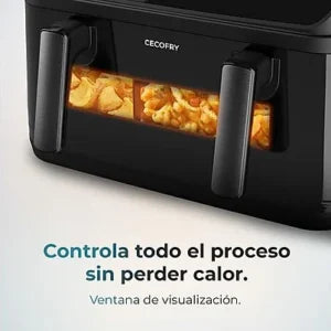 Freidora de aire – Cecotec Cecofry&Grill Duoheat 10000, Doble resistencia, 10 L, 2800 W