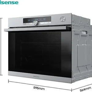 Horno integrable – Hisense BSA66334PX, 77 l, Pirolítico, 59.50 cm, Acero inoxidable antihuellas
